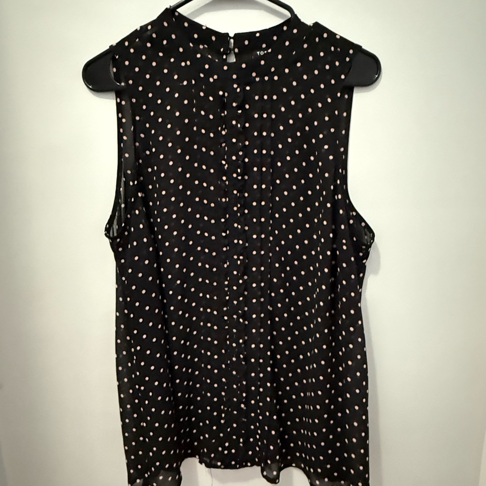 Torrid Black and Light Pink Polka Dot Blouse